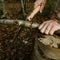 No.18 Saw blade outdoors and a wood craftsman companion.