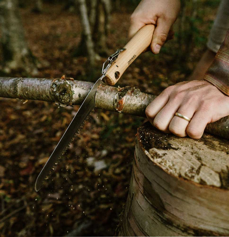 No.18 Saw blade outdoors and a wood craftsman companion.