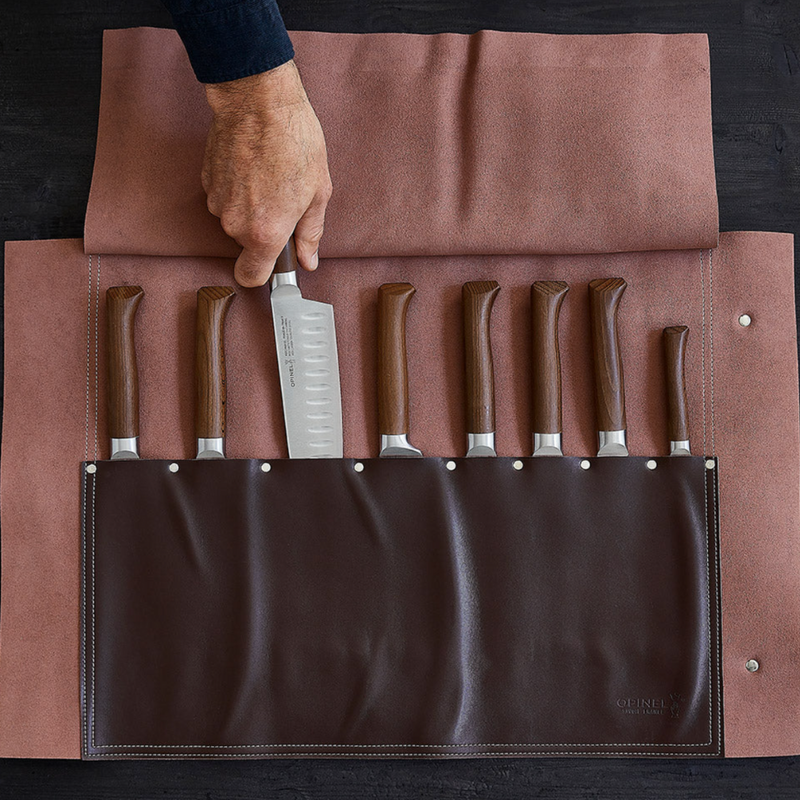 8-Slot Synthetic Leather Chef Knife Carrier