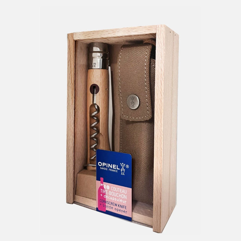No. 10 Corkscrew Bottle Opener + Wooden Gift Box with Sheath